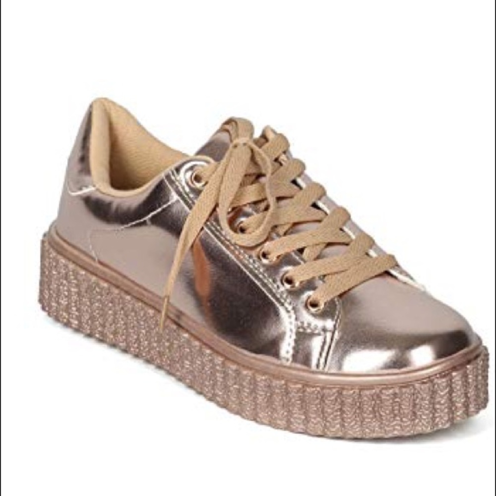 NWOT Platform rose gold sneakers for tiktok